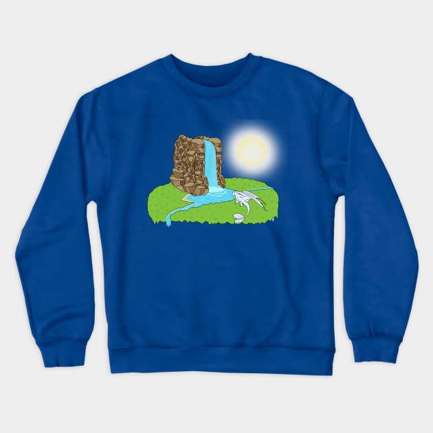 Light Fury at Waterfall Crewneck Sweatshirt by Lyondor